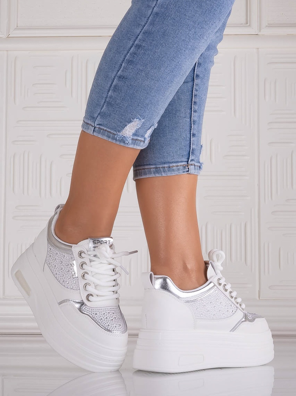 Sneakers dama cu platforma Albi din Piele Ecologica Danisia - poza 2