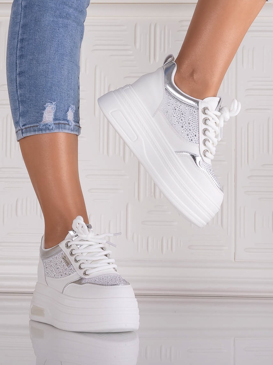 Sneakers dama cu platforma Albi din Piele Ecologica Danisia - poza 5
