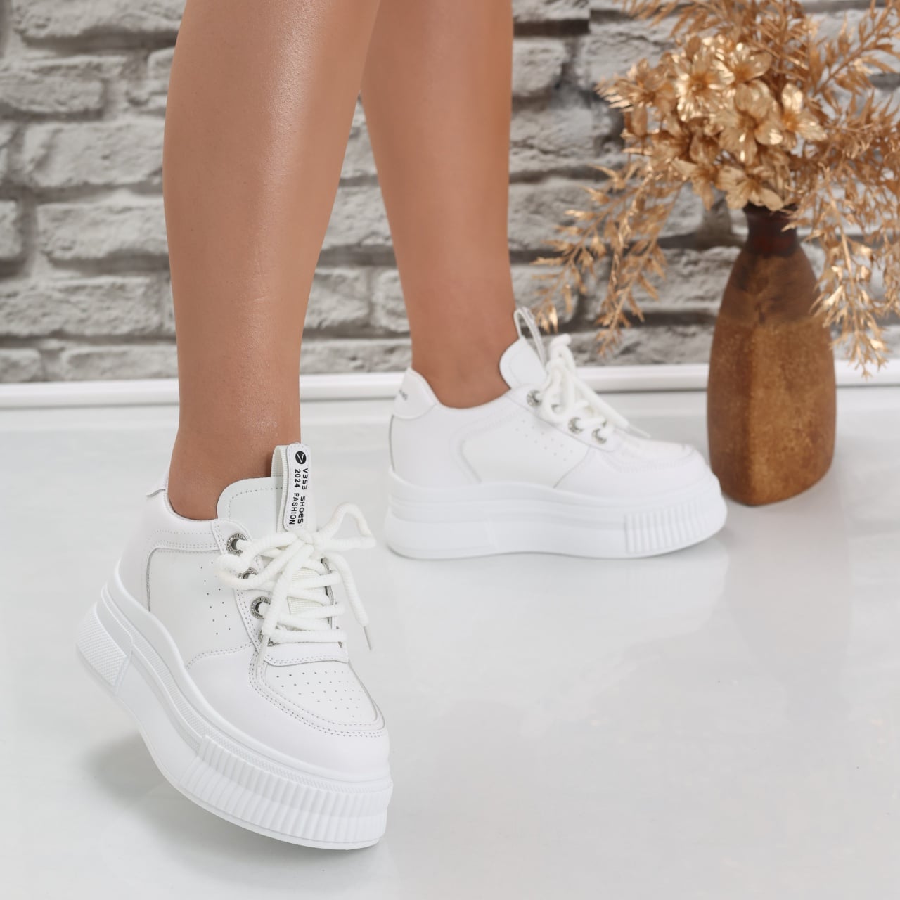 Sneakers dama cu platforma Albi din Piele Ecologica Laron - poza 1