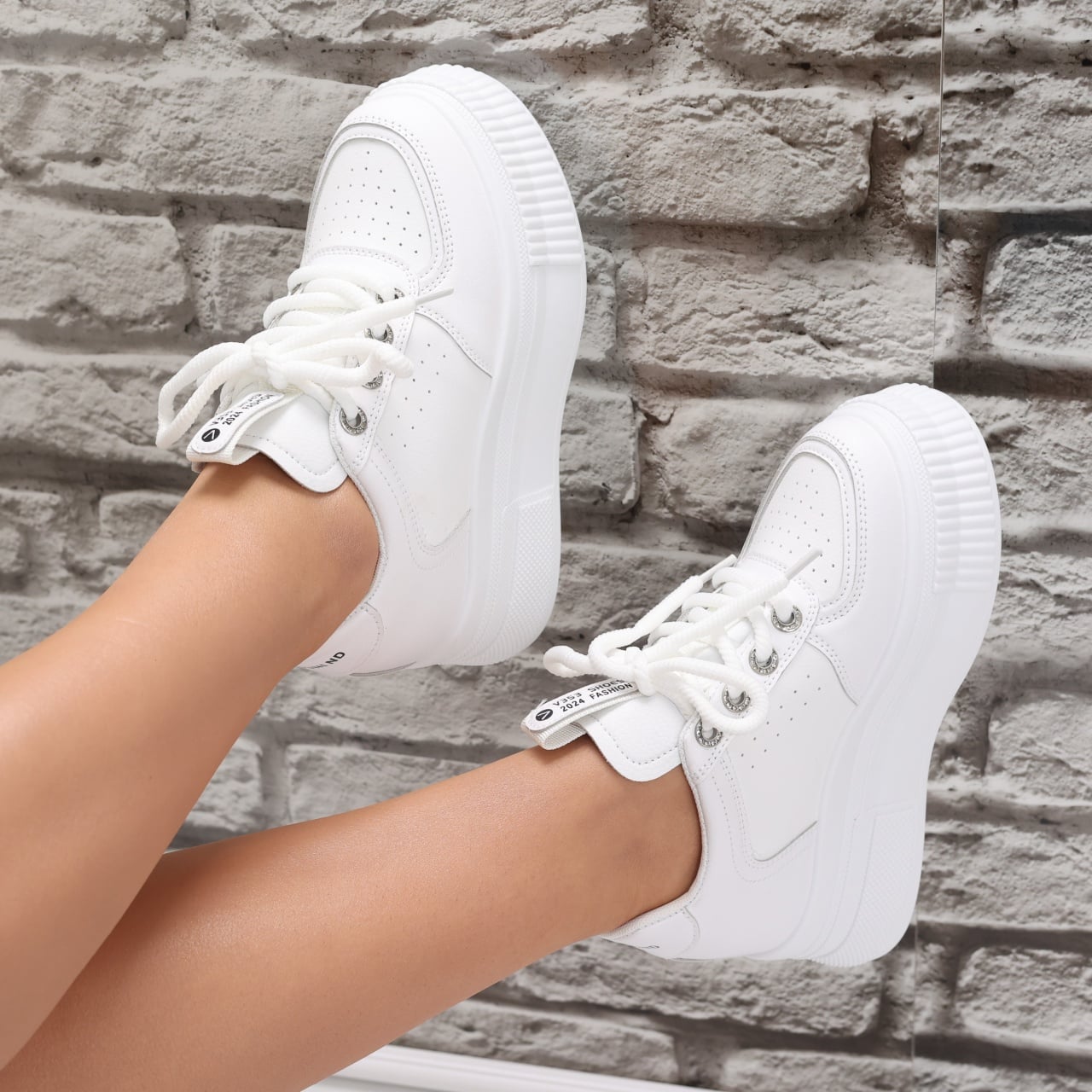 Sneakers dama cu platforma Albi din Piele Ecologica Laron - poza 2