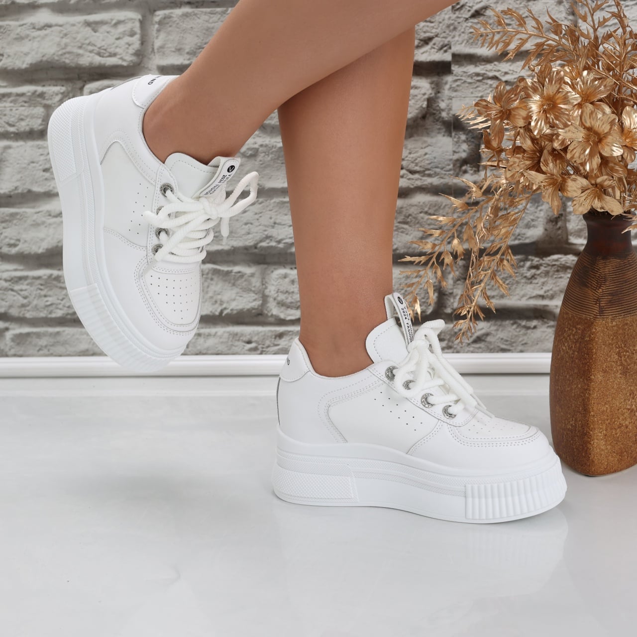 Sneakers dama cu platforma Albi din Piele Ecologica Laron - poza 5