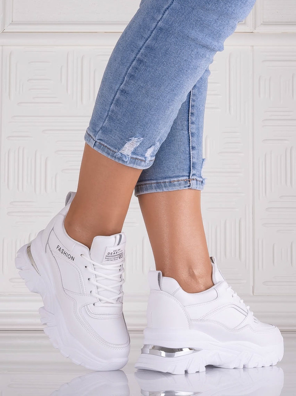 Sneakers dama cu platforma Albi din Piele Ecologica Ninera - poza 1