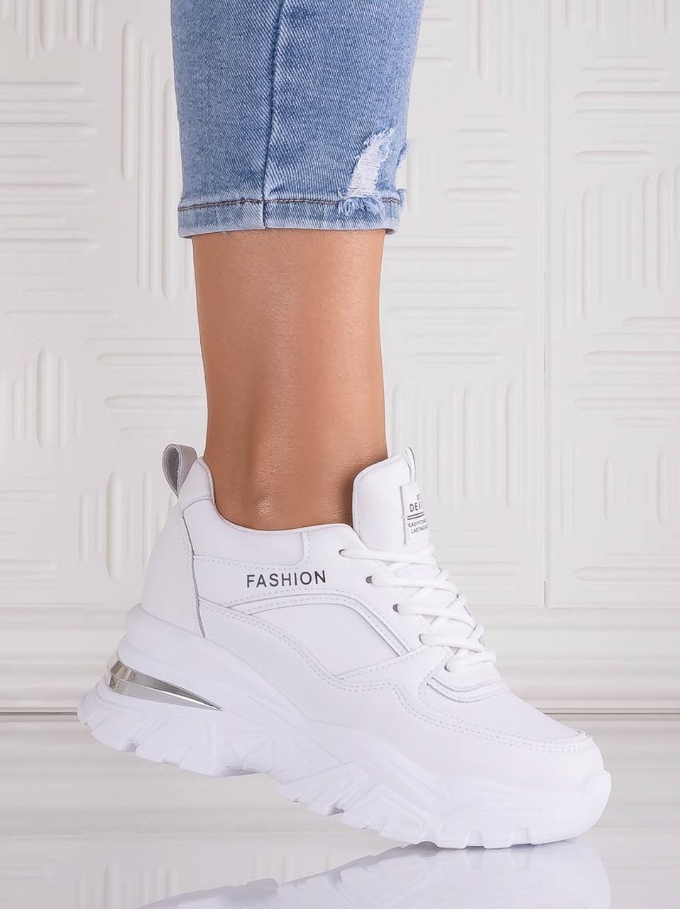 Sneakers dama cu platforma Albi din Piele Ecologica Ninera - poza 2