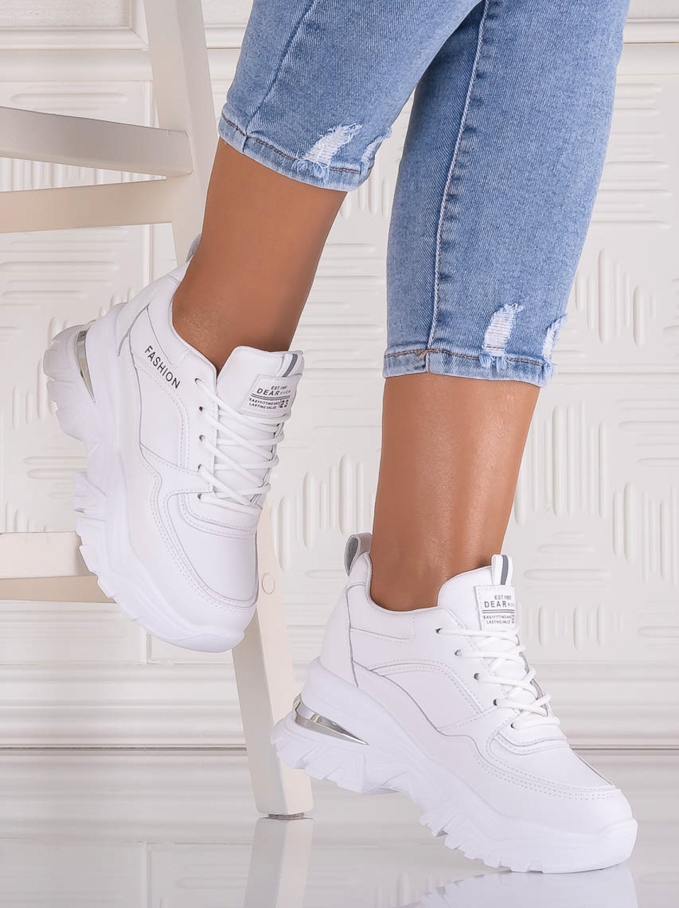 Sneakers dama cu platforma Albi din Piele Ecologica Ninera - poza 3