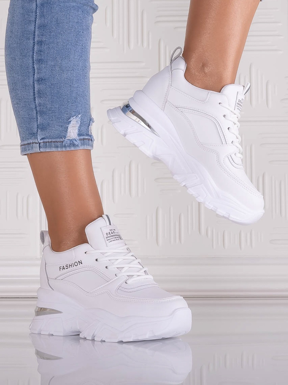Sneakers dama cu platforma Albi din Piele Ecologica Ninera - poza 4
