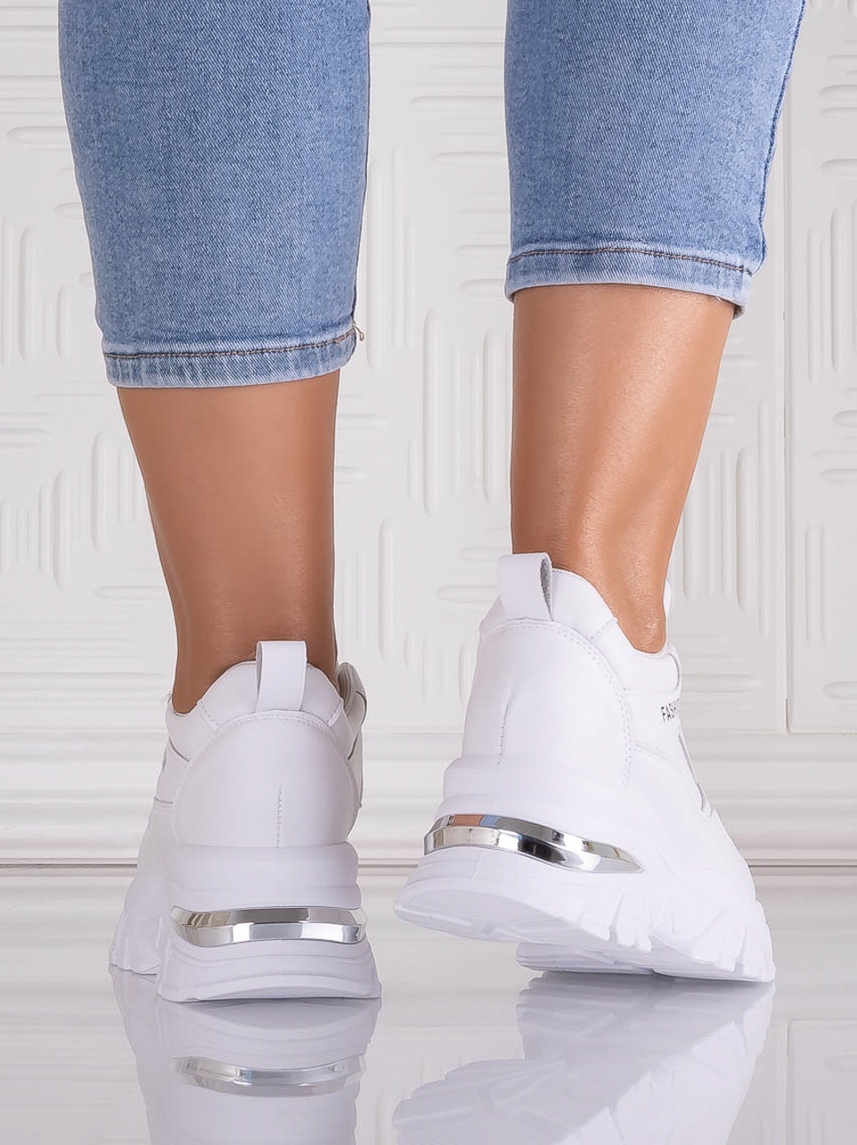 Sneakers dama cu platforma Albi din Piele Ecologica Ninera - poza 5