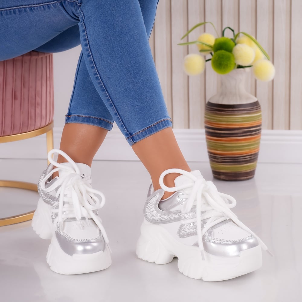 Sneakers dama cu platforma Albi din Piele Ecologica Nisya - poza 1