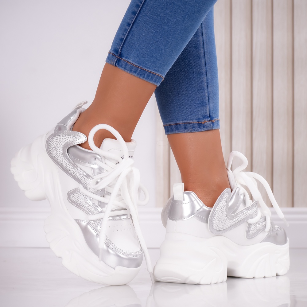 Sneakers dama cu platforma Albi din Piele Ecologica Nisya - poza 2