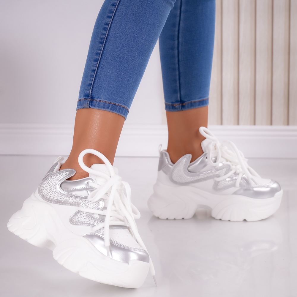Sneakers dama cu platforma Albi din Piele Ecologica Nisya - poza 3