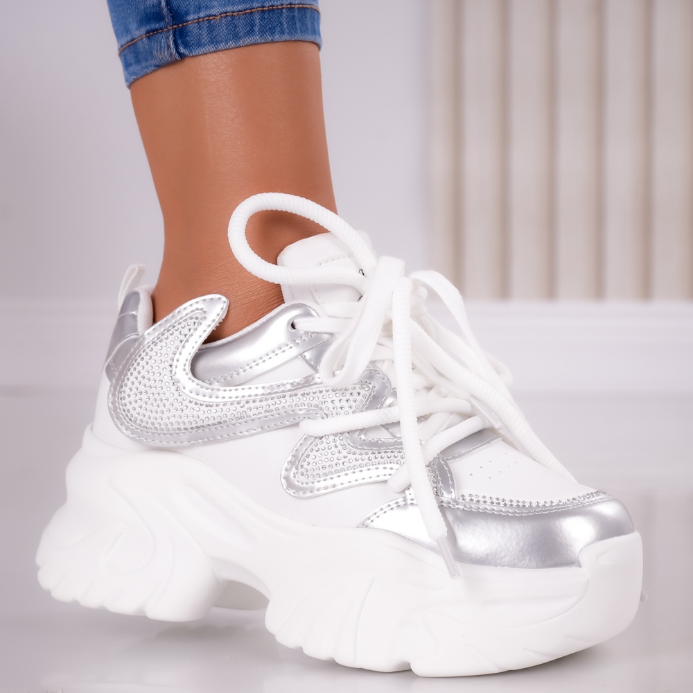 Sneakers dama cu platforma Albi din Piele Ecologica Nisya - poza 4