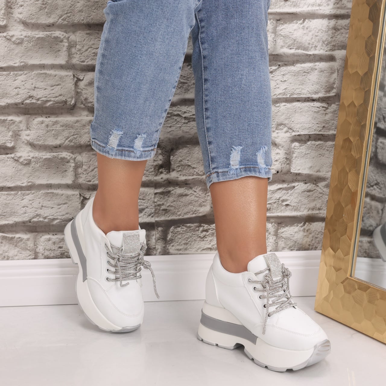 Sneakers dama cu platforma Albi din Piele Ecologica Norota - poza 1