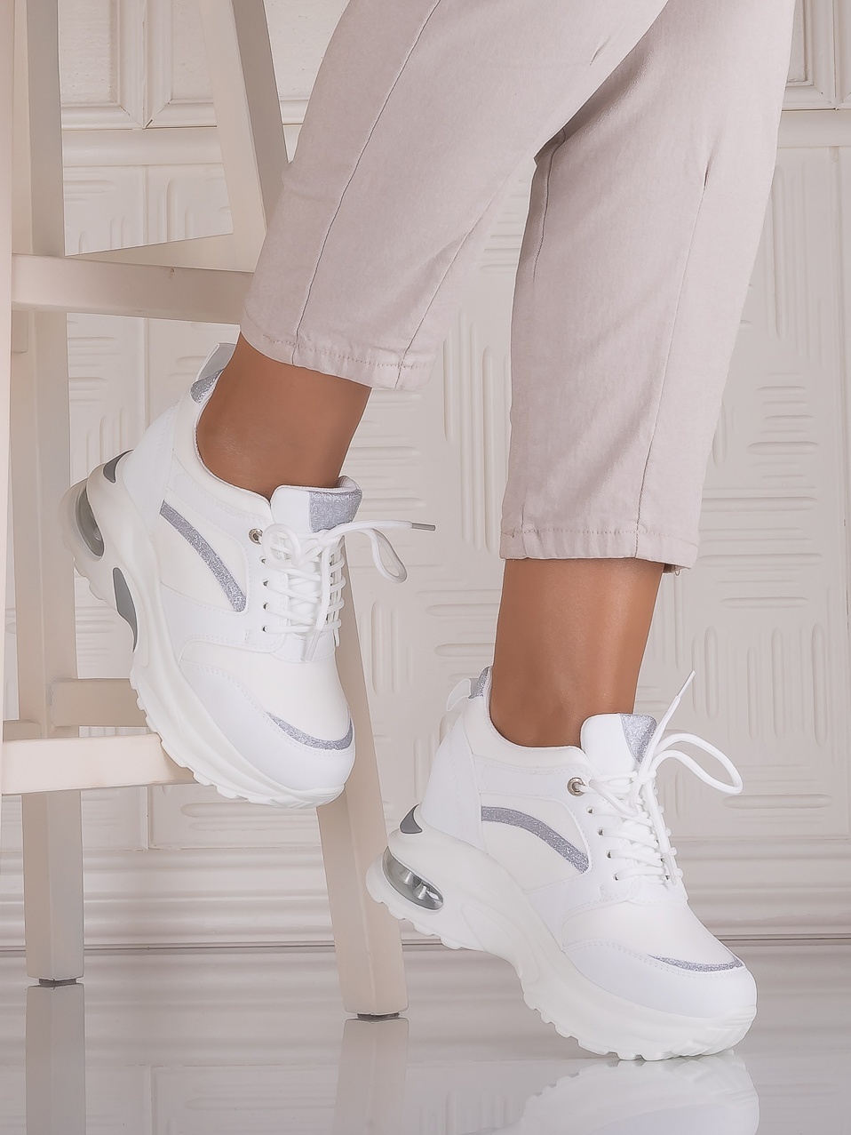 Sneakers dama cu platforma Albi din Piele Ecologica Tammara - poza 2