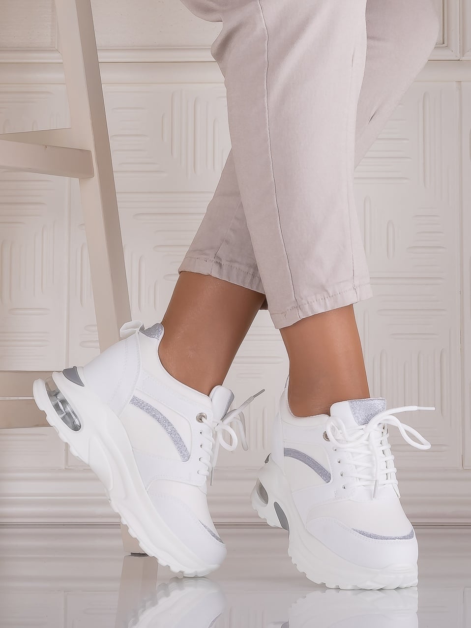 Sneakers dama cu platforma Albi din Piele Ecologica Tammara - poza 3