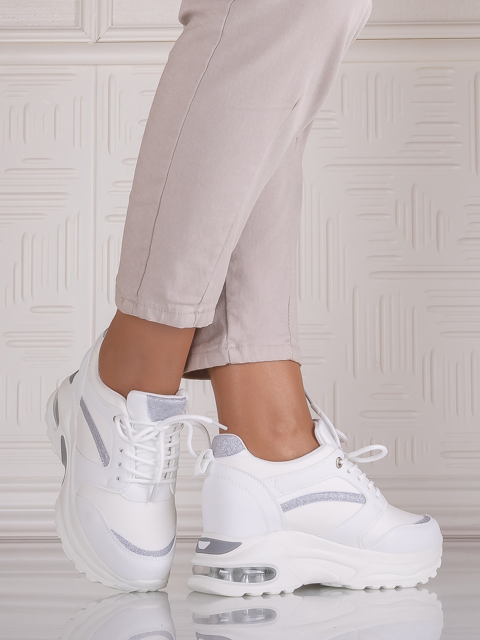 Sneakers dama cu platforma Albi din Piele Ecologica Tammara - poza 4