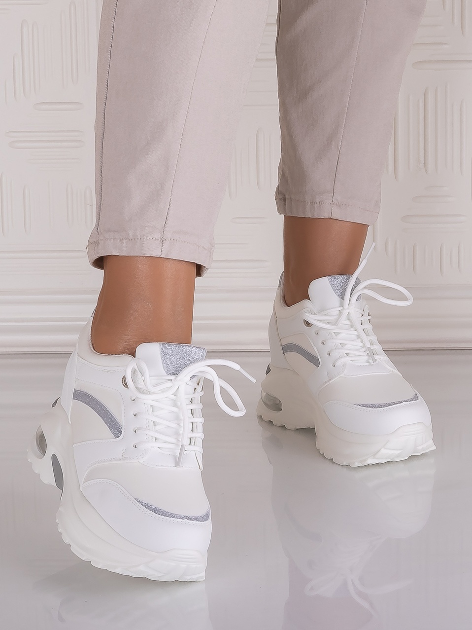 Sneakers dama cu platforma Albi din Piele Ecologica Tammara - poza 5