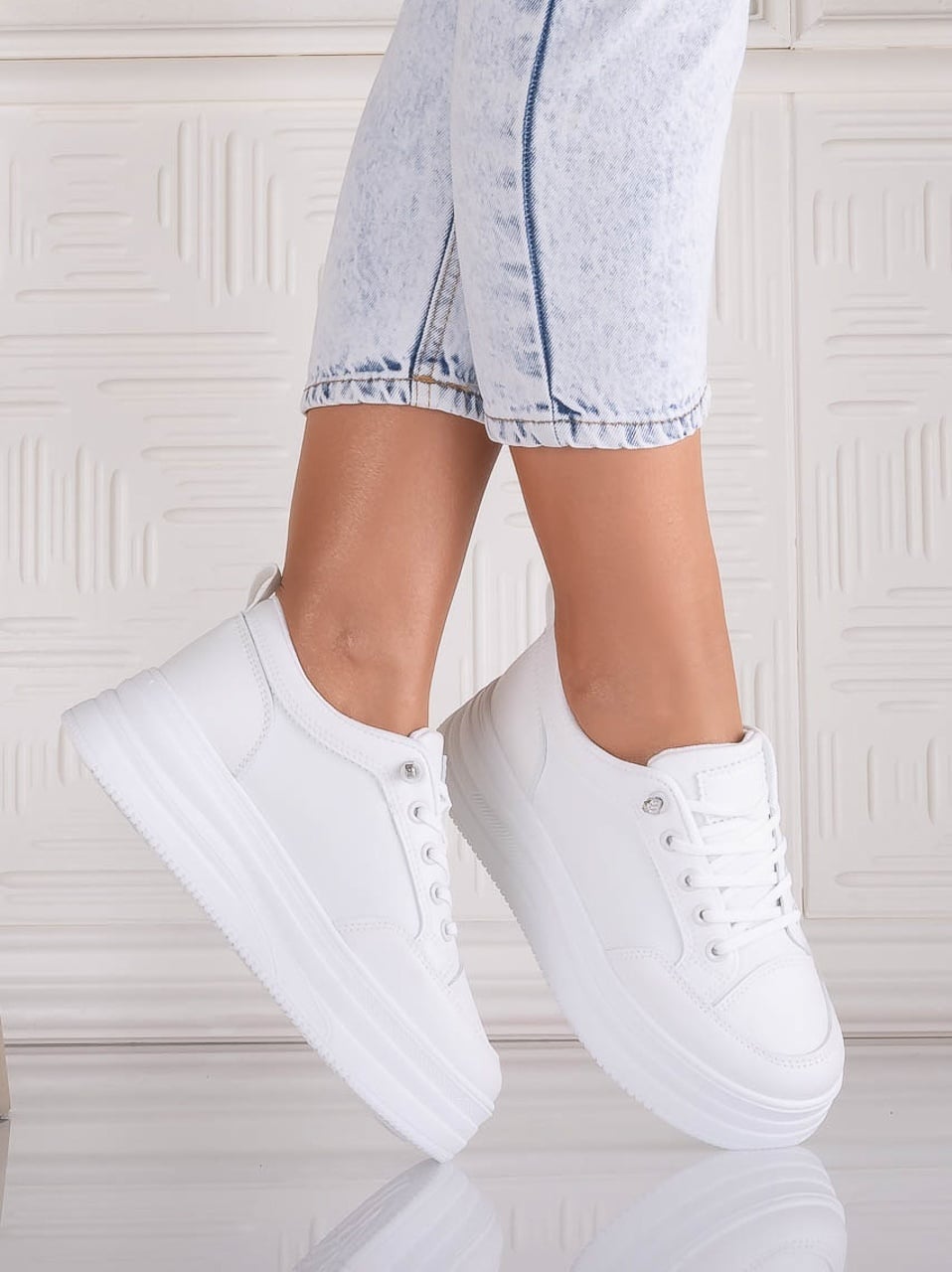 Sneakers dama cu platforma Albi din Piele Ecologica Temisa - poza 1