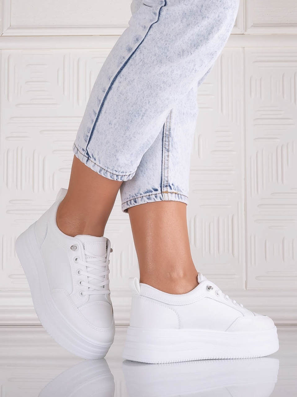 Sneakers dama cu platforma Albi din Piele Ecologica Temisa - poza 4