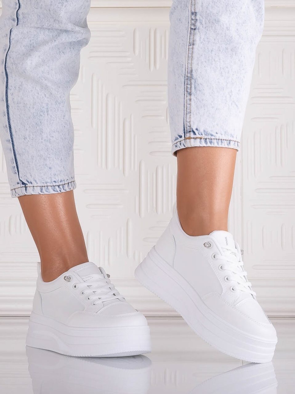 Sneakers dama cu platforma Albi din Piele Ecologica Temisa - poza 5