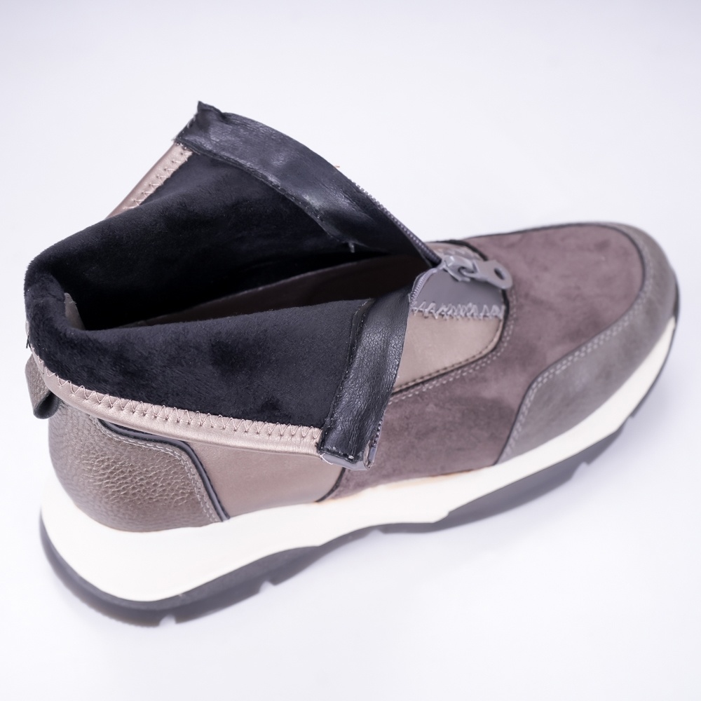 Sneakers dama cu platforma Gri din Piele Ecologica Noemi - poza 5