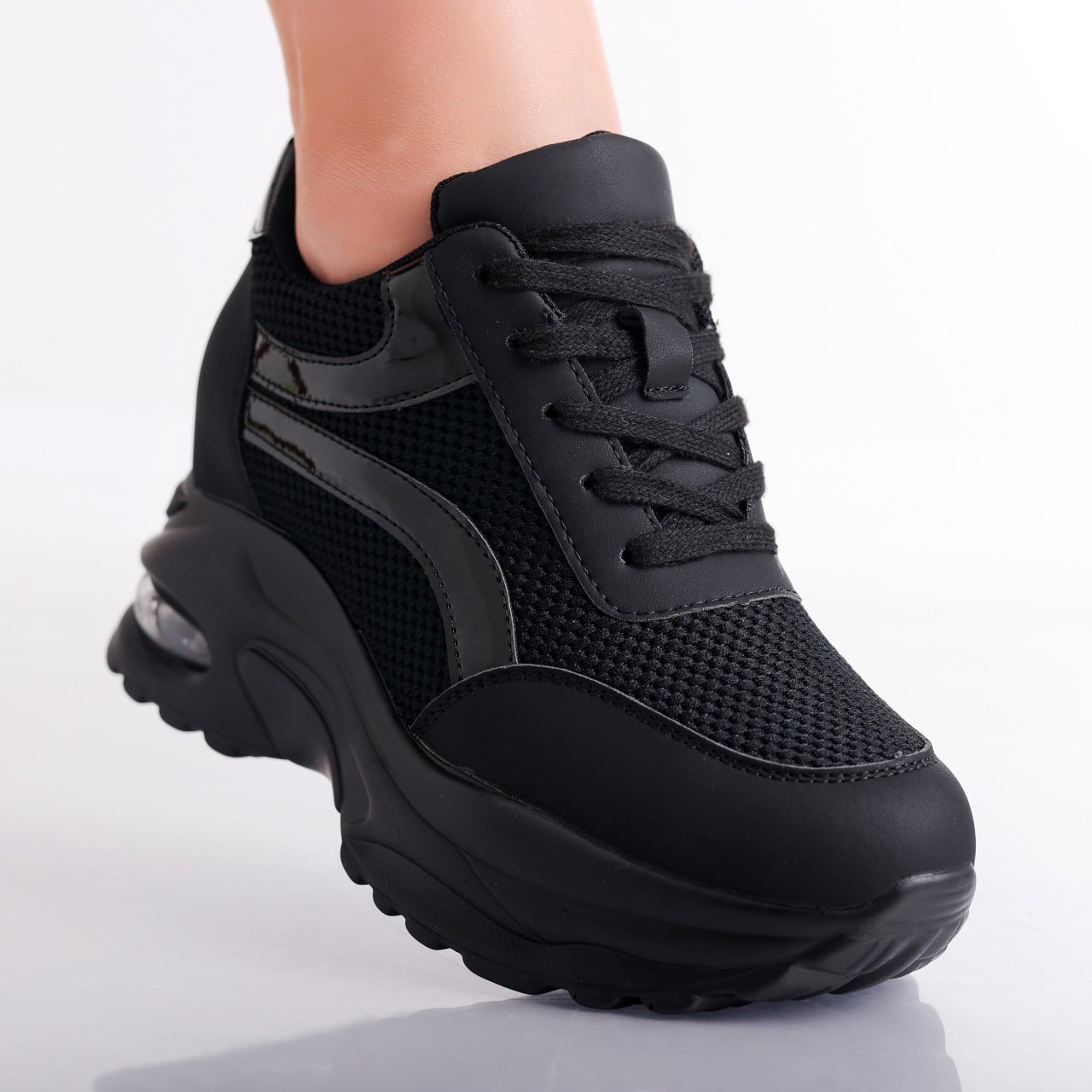 Sneakers dama cu platforma Negri din Textil Darlin - poza 1