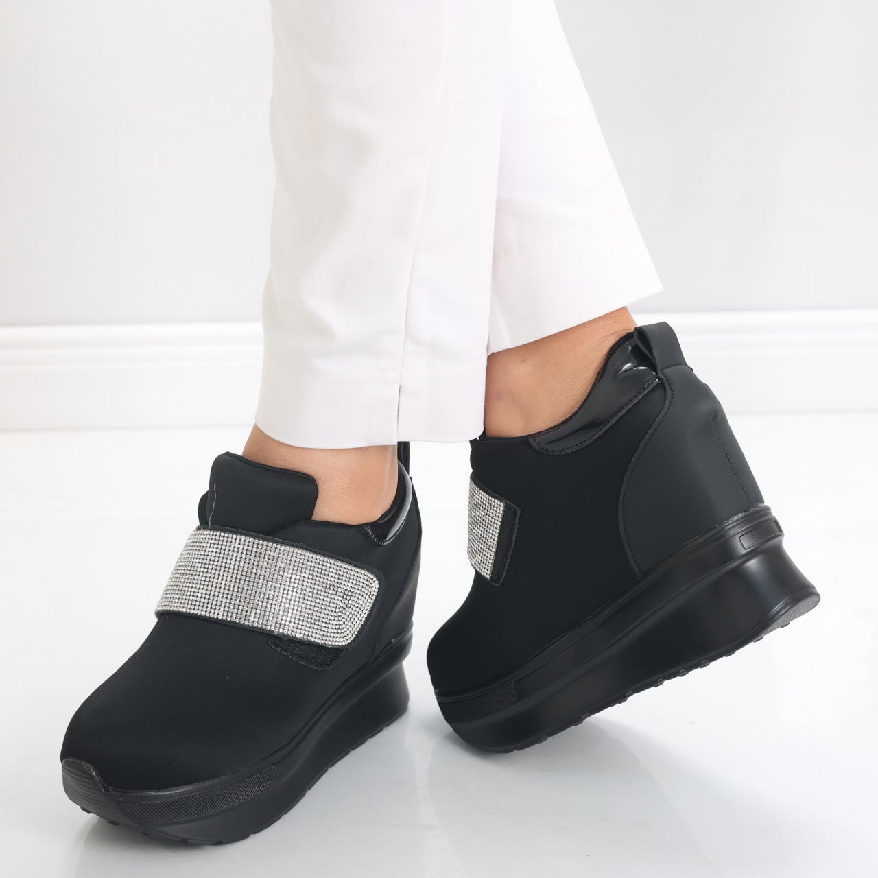 Sneakers dama cu platforma Negri din Textil Orea - poza 5