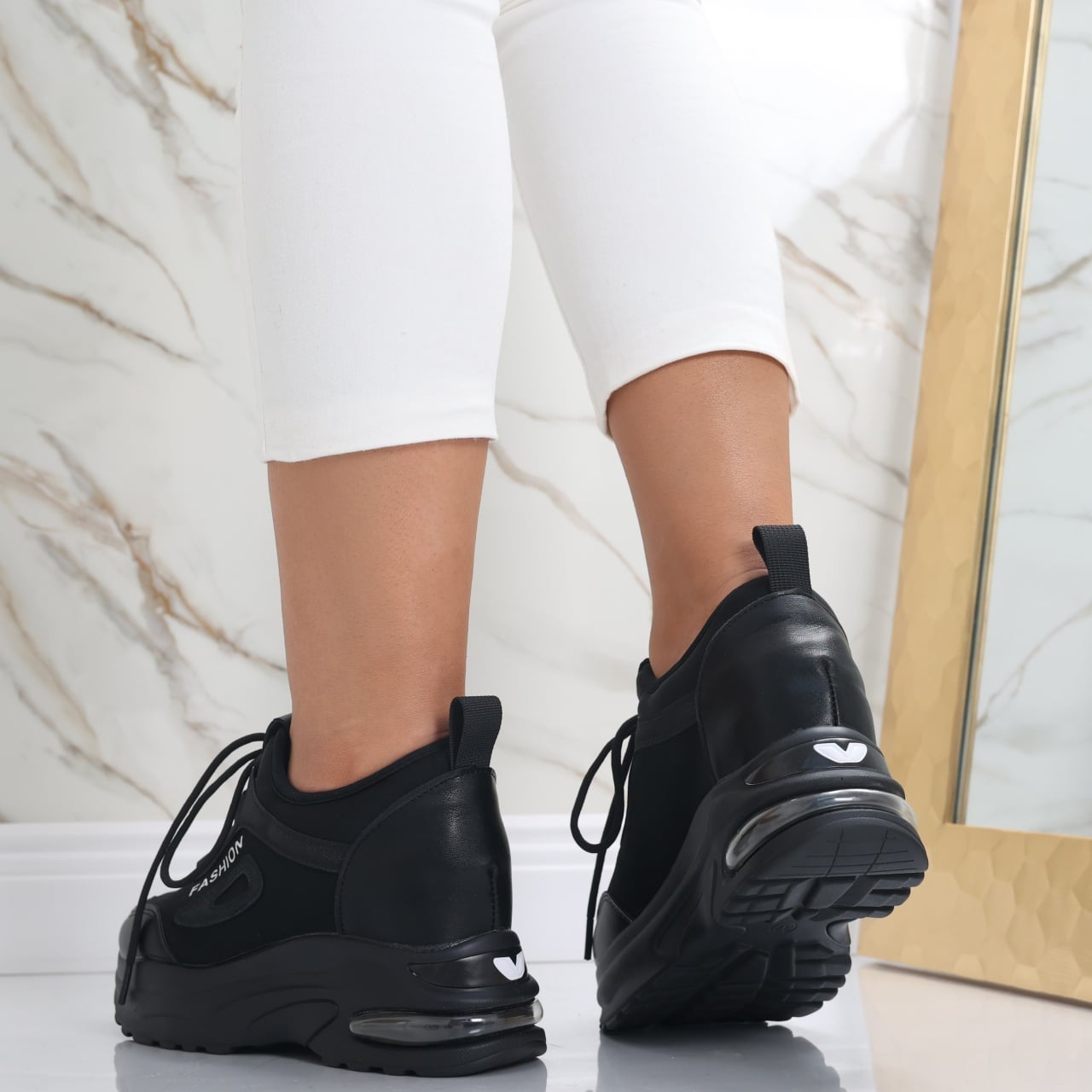 Sneakers dama cu Platforma Negri din Textil Sandina - poza 5
