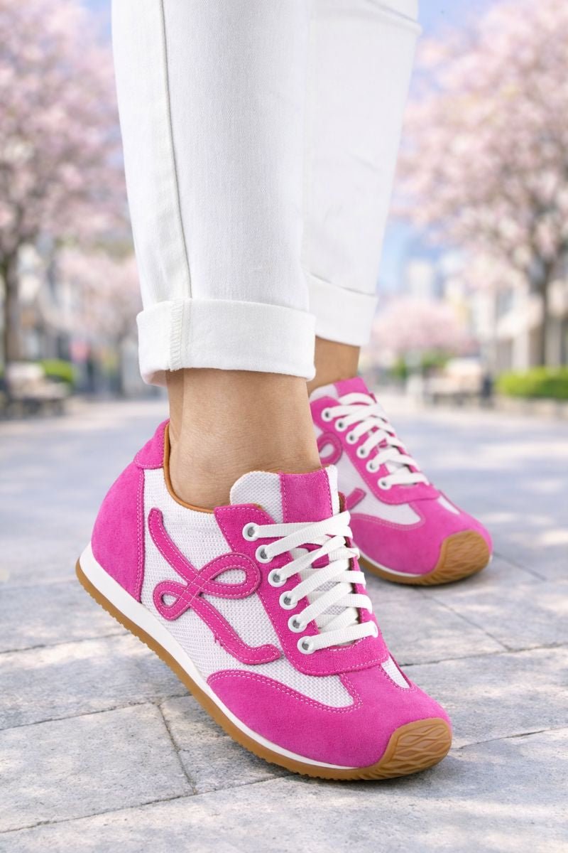 Sneakers Dama din Piele ROZ - OMY PINK
