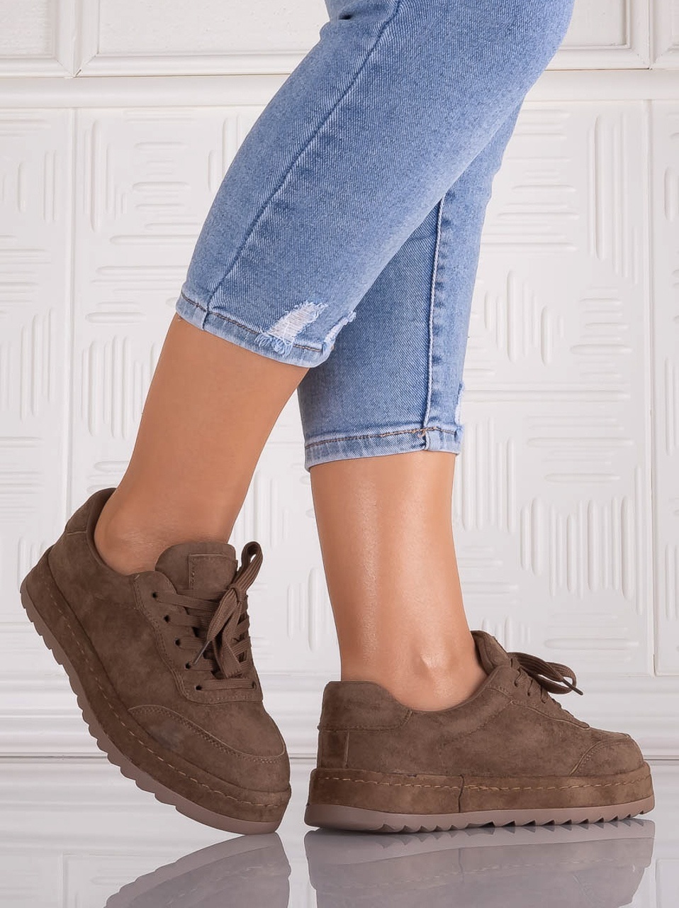 Sneakers dama Maro din Piele Ecologica Intoarsa Daliva - poza 4