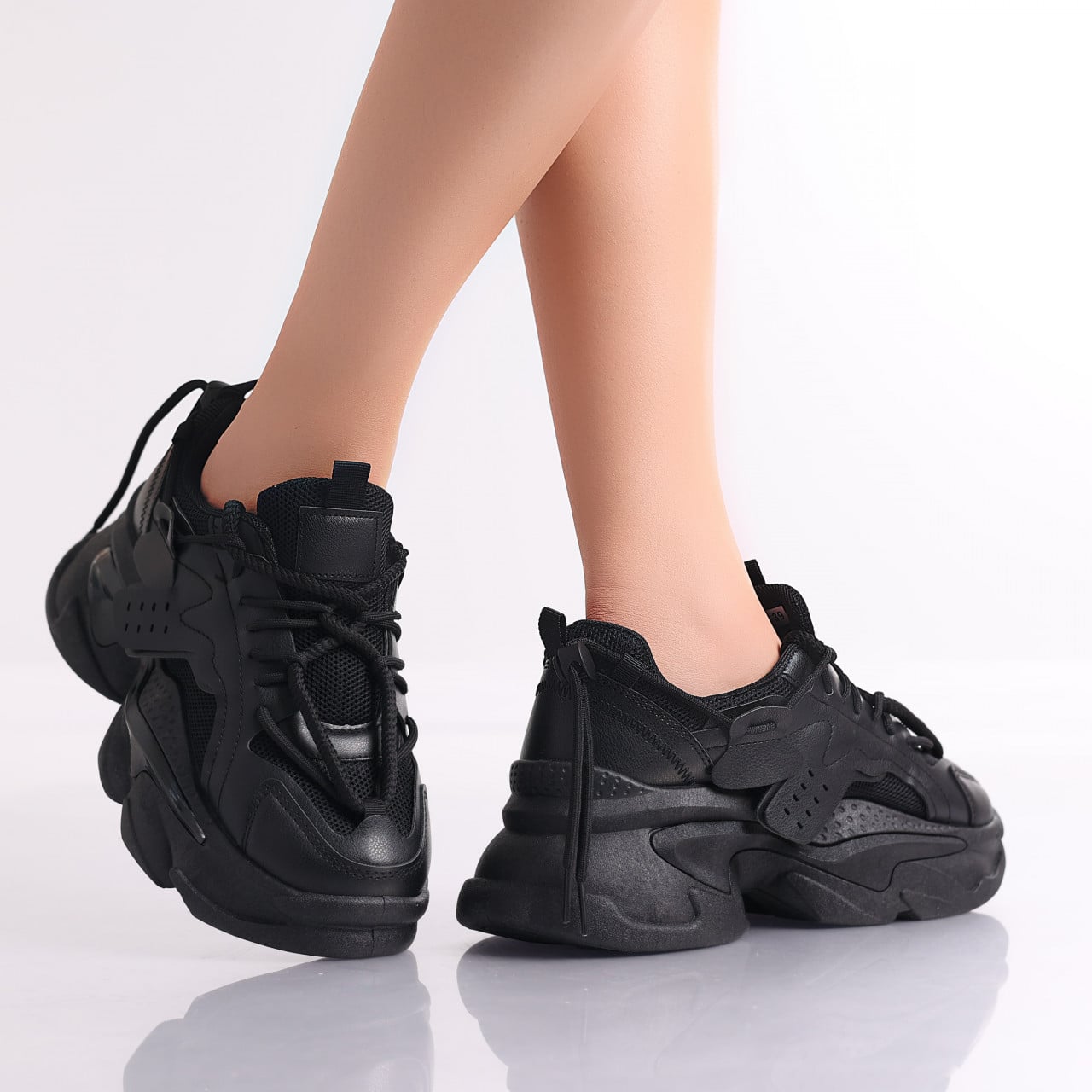 Sneakers dama Negri din Piele Ecologica Asenoi - poza 3