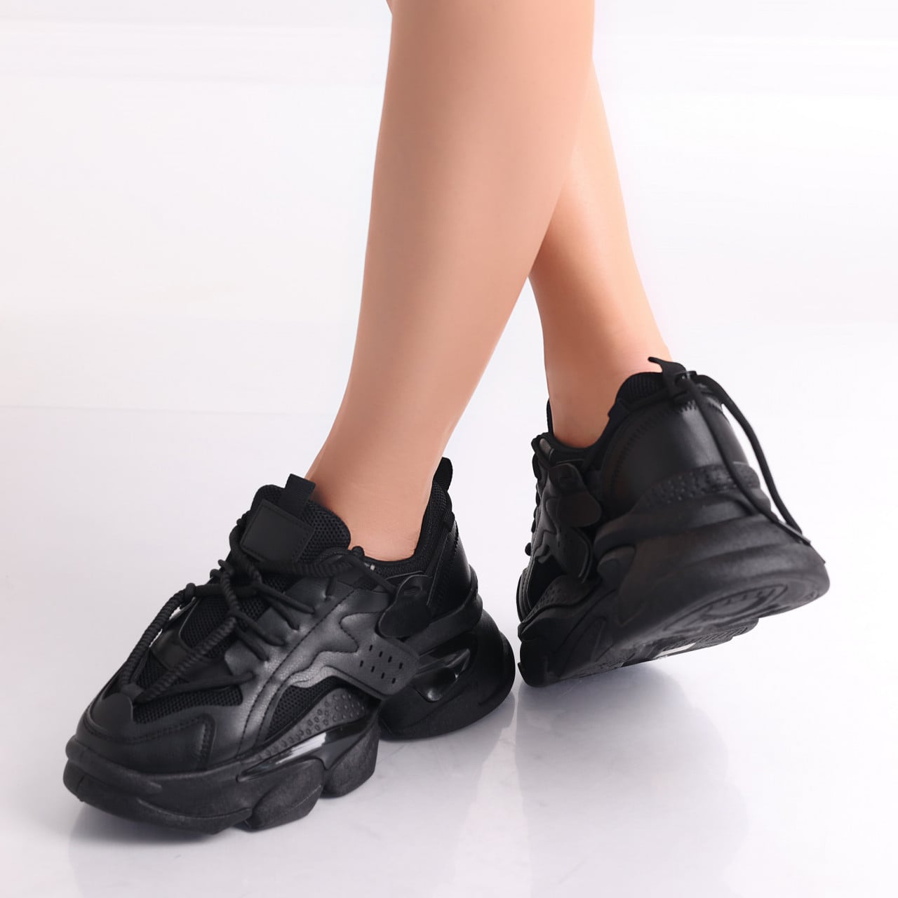 Sneakers dama Negri din Piele Ecologica Asenoi - poza 4