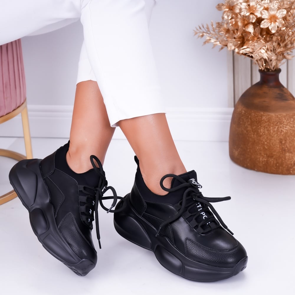 Sneakers dama Negri din Piele Ecologica Clove - poza 1