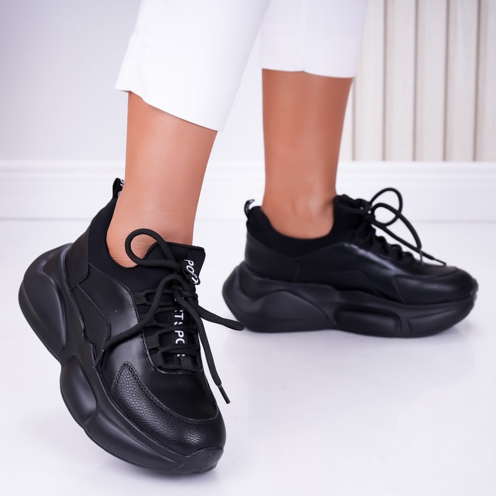Sneakers dama Negri din Piele Ecologica Clove - poza 2