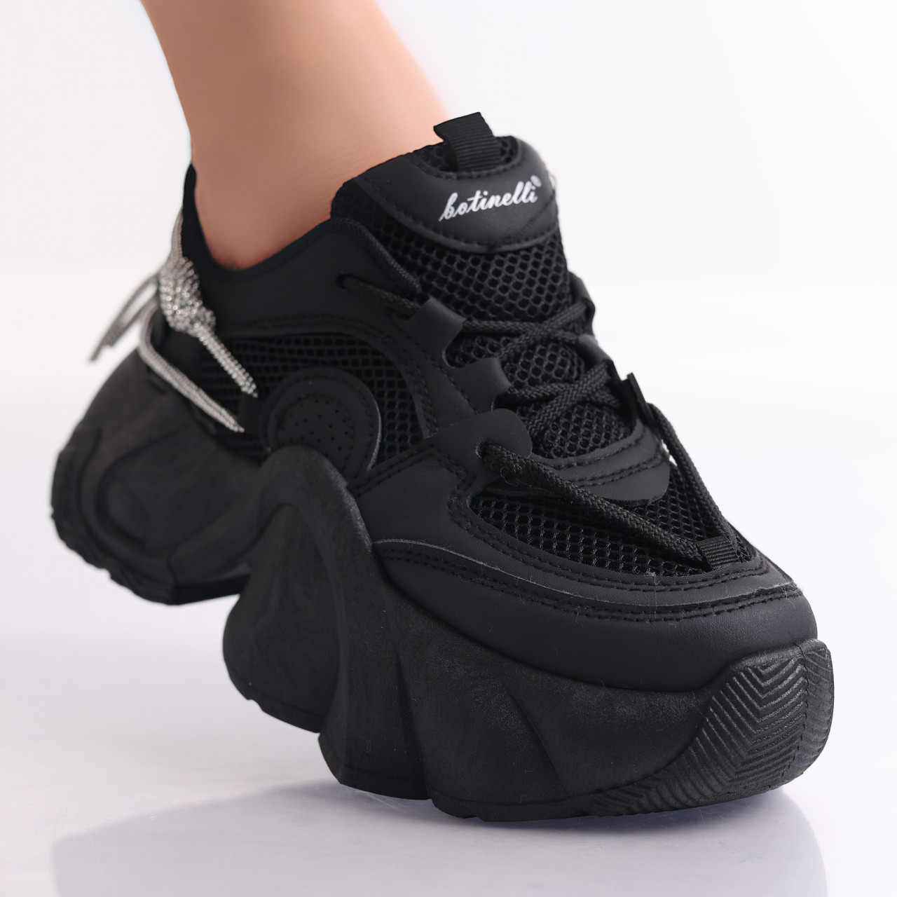 Sneakers dama Negri din Piele Ecologica Dionisa - poza 2