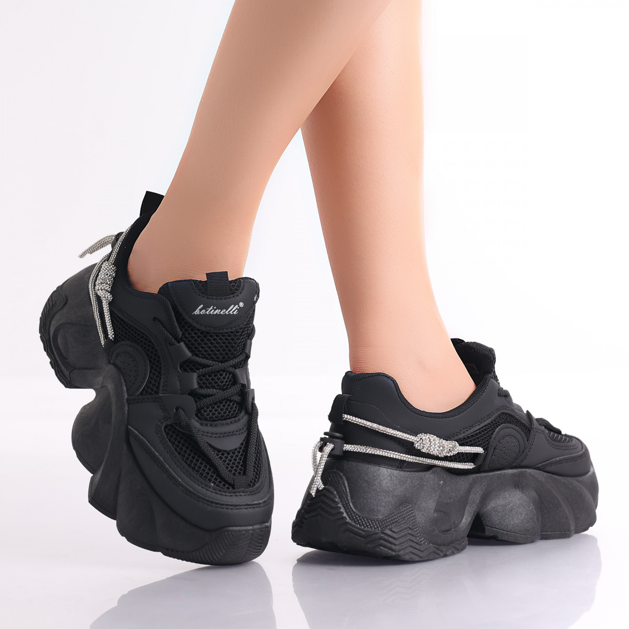 Sneakers dama Negri din Piele Ecologica Dionisa - poza 3