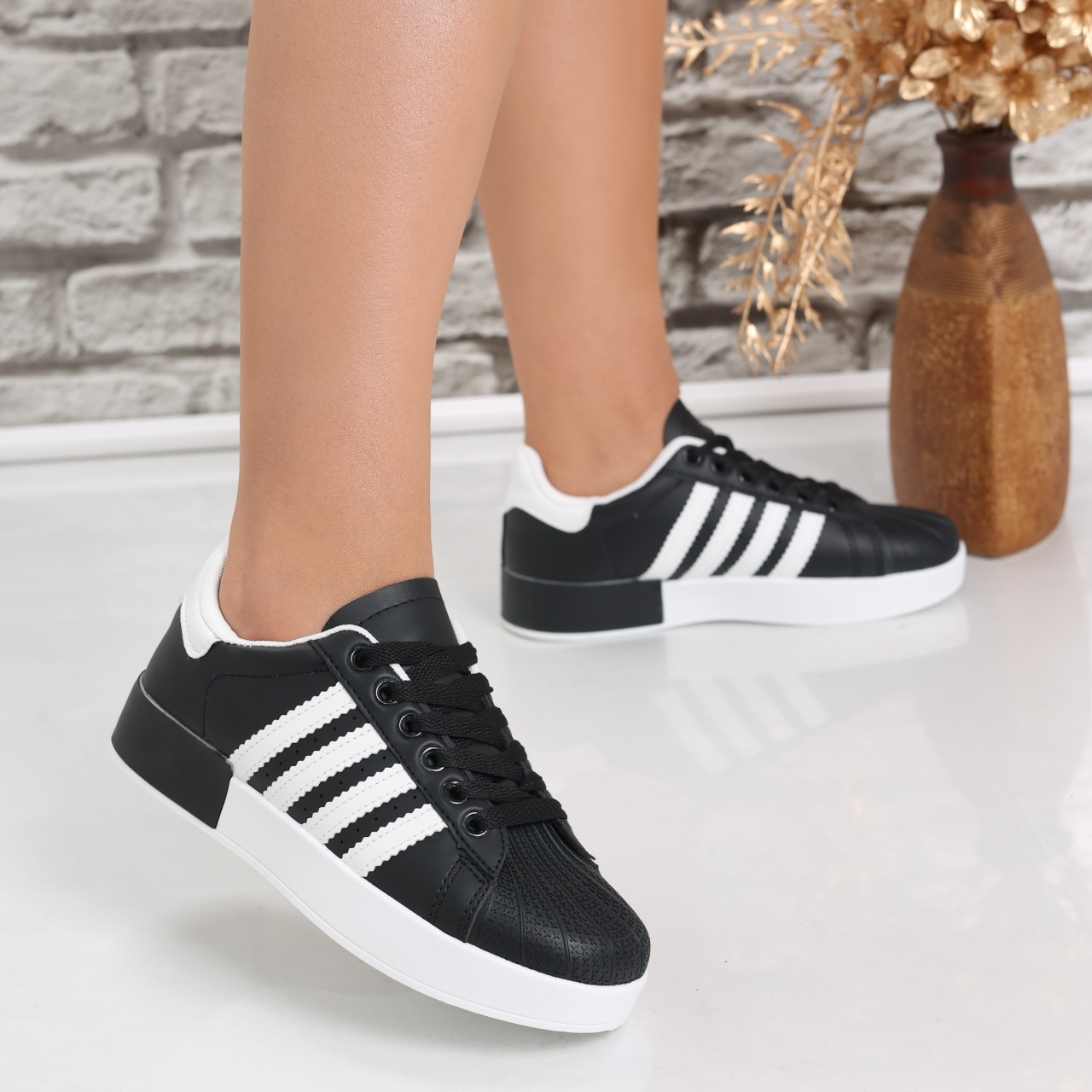 Sneakers dama Negri din Piele Ecologica Talisa - poza 3