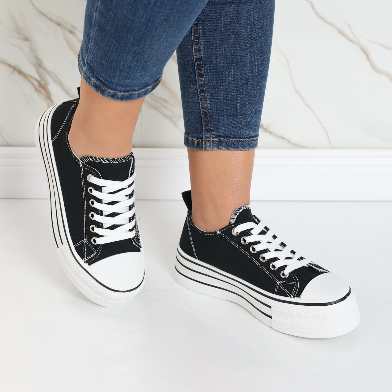 Sneakers dama negru din textil Elsie - poza 5