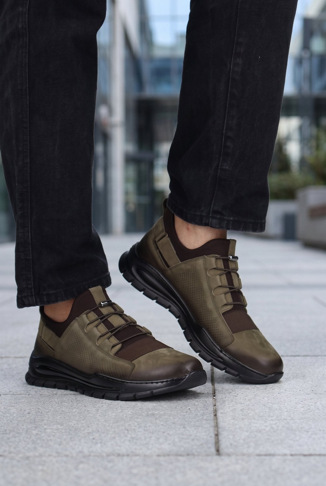Sneakers din Piele Naturala Nubuk VERZI - MAGNO GREEN
