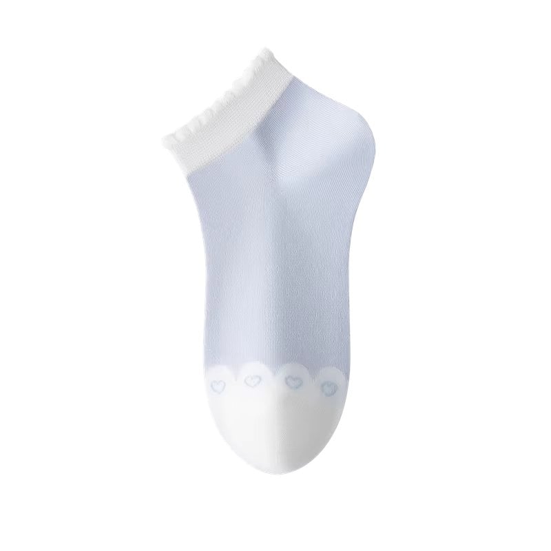 Sosete pentru dama, SS196, Albastru/Alb, marime universala (35-39) - poza 1