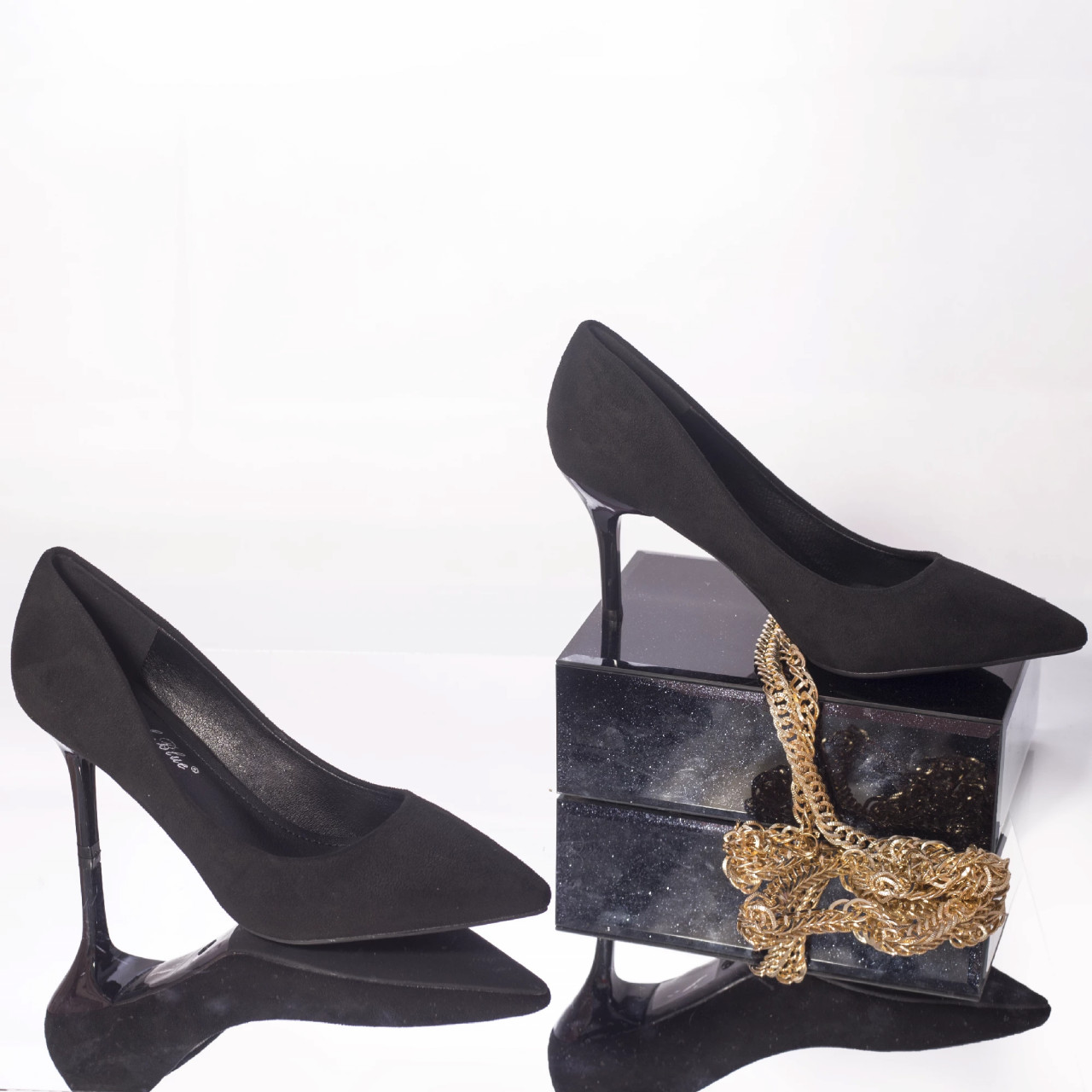 Stiletto jackye catifea black - poza 3