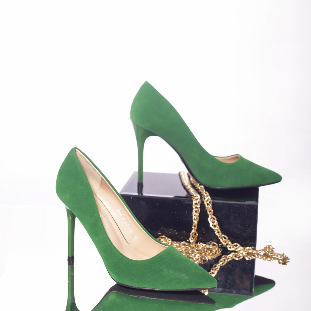 Stiletto jolanda piele ecologica intoarsa verde - poza 4