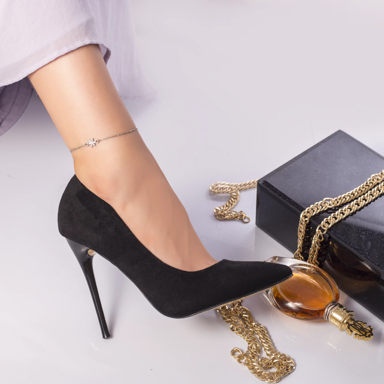 Stiletto liliana piele ecologica intoarsa negru - poza 3