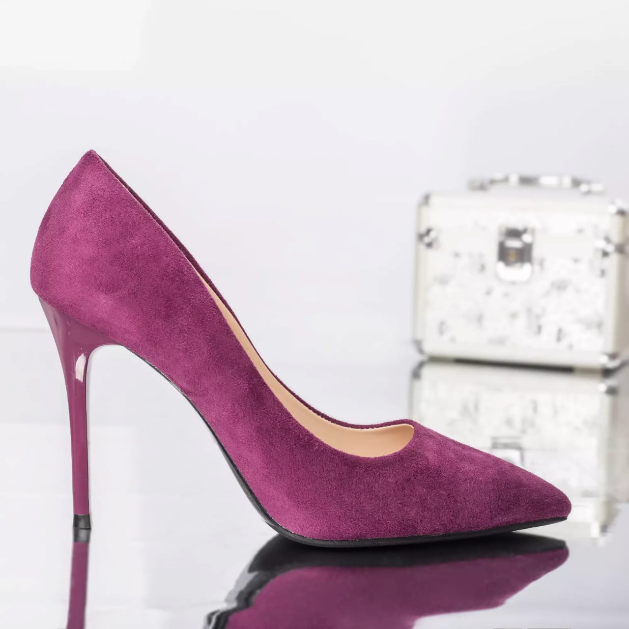 Stiletto megan mov piele ecologica intoarsa - poza 3