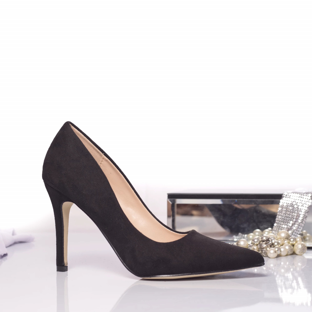 Stiletto shesheba piele ecologica intoarsa negru - poza 3