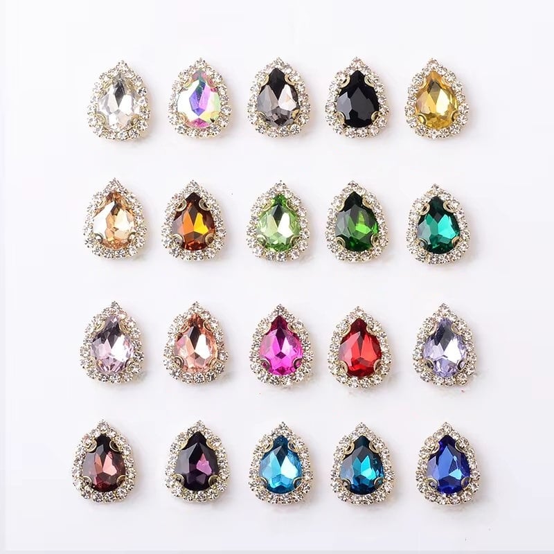 Strasuri unghii Marquise, RHINE20, Multicolor, 20 buc - poza 1