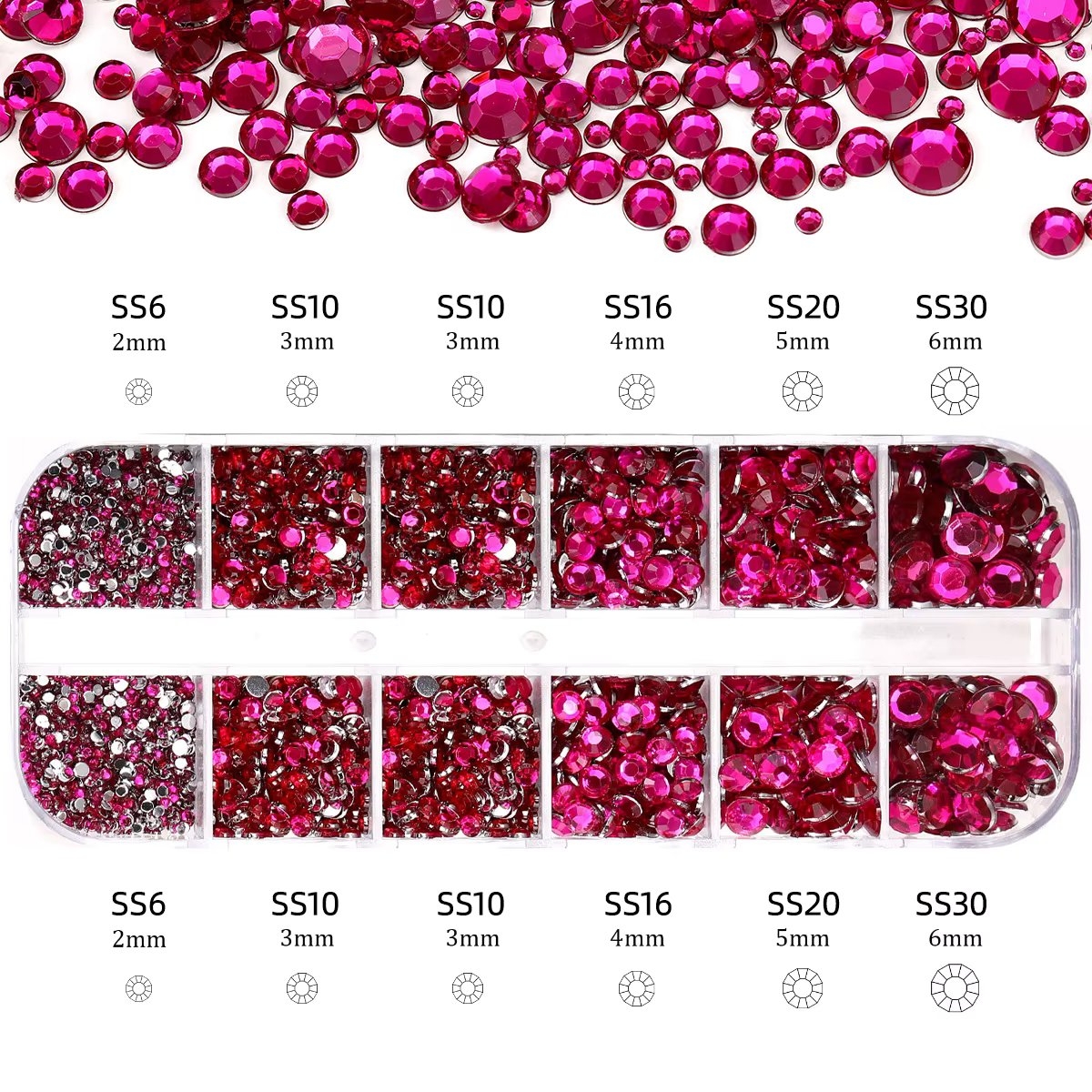 Strasuri unghii Marquise, RHINE53, Fucsia - poza 2