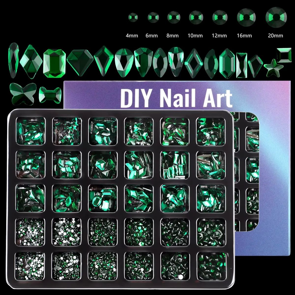 Strasuri unghii Marquise, RHINE73, Verde inchis