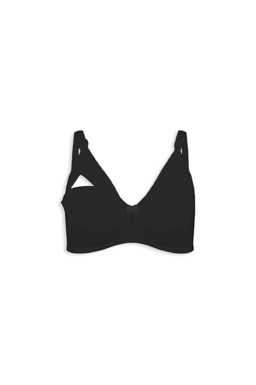 Sutien de alaptare din bumbac, confortabil, cu deschidere rapida, 5825, Negru - poza 3