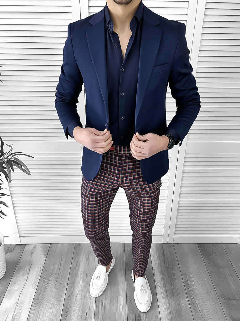 Tinuta barbati smart casual Pantaloni + Camasa + Sacou 10067