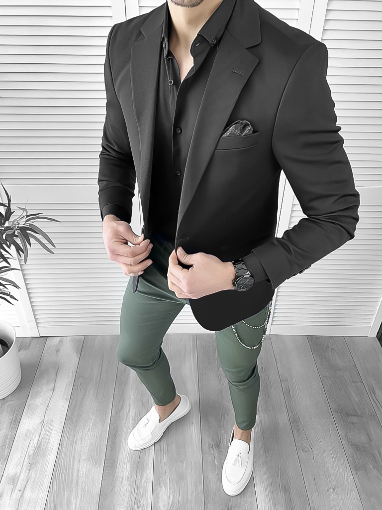 Tinuta barbati smart casual Pantaloni + Camasa + Sacou 10095