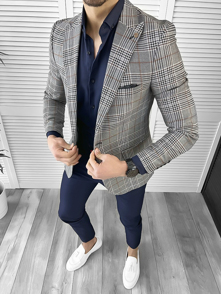 Tinuta barbati smart casual Pantaloni + Camasa + Sacou 10531